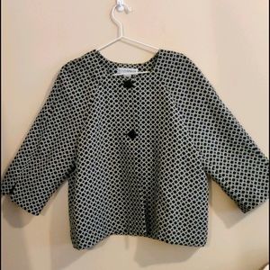 Sagharbor Size12 Black&White Print Dress Jacket